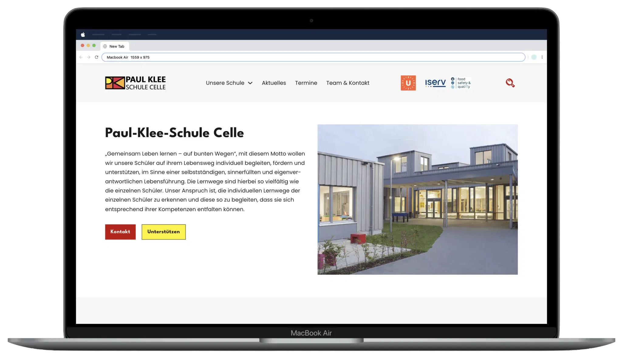 Screenshot Website Paul-Klee-Schule Celle