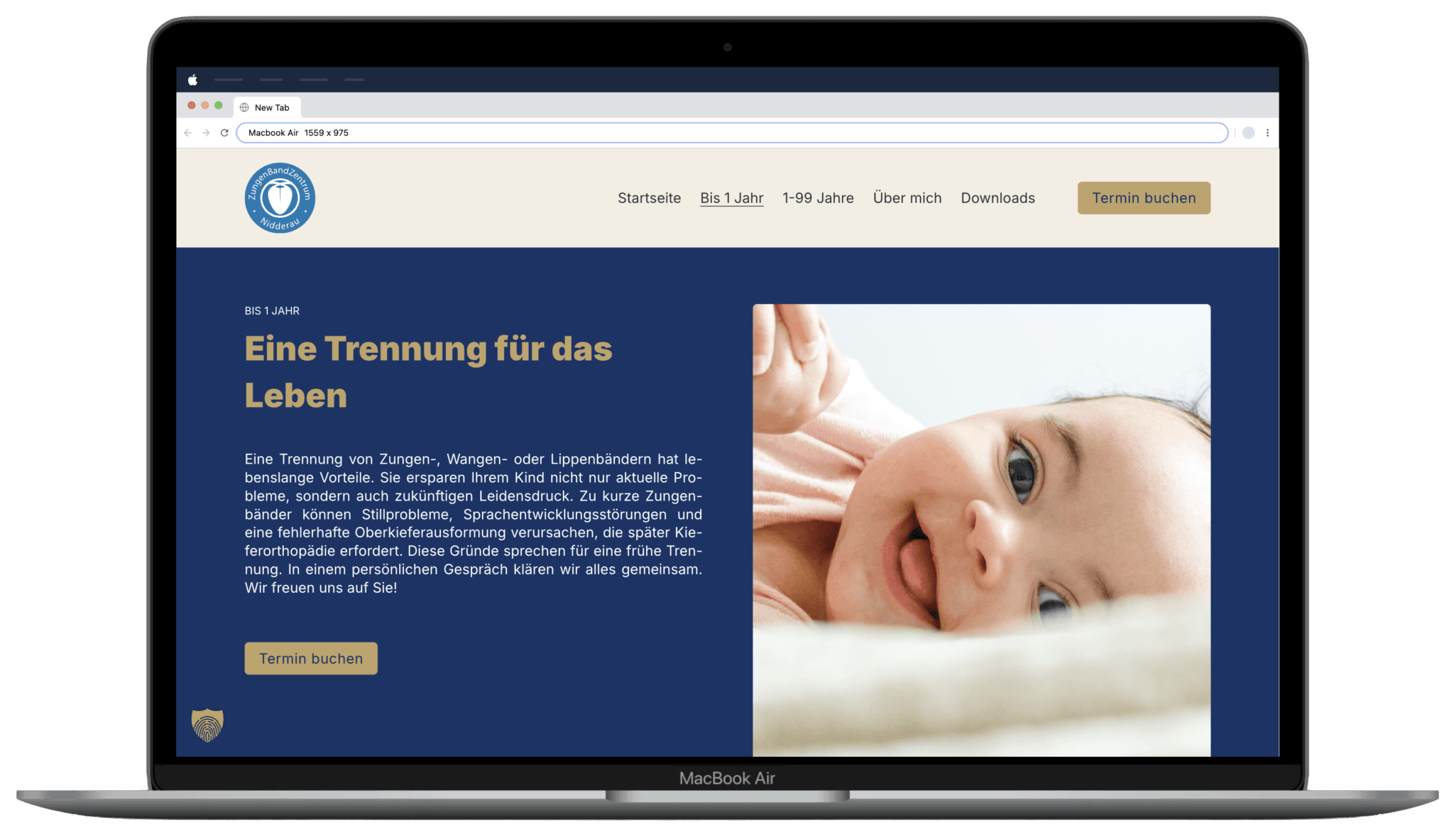 Screenshot Zungenbandzentrum Nidderau Website